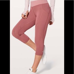 Lululemon Quick Feet Crop 19” in Auburn/Quicksand